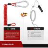 Nilight Trailer Breakaway Switch with 4FT Heavy Duty Stainless Steel Spring Coiled Electric Break Cable Wire with Pull Pin Fit for RV Vehicle Truck Towing Hitch Camper Boat(6FT)