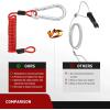 Nilight Trailer Breakaway Switch with 4FT Heavy Duty Stainless Steel Spring Coiled Electric Break Cable Wire with Pull Pin Fit for RV Vehicle Truck Towing Hitch Camper Boat(4FT w/Switch)