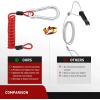Nilight Trailer Breakaway Switch with 4FT Heavy Duty Stainless Steel Spring Coiled Electric Break Cable Wire with Pull Pin Fit for RV Vehicle Truck Towing Hitch Camper Boat(4FT)