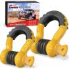 Nilight Heavy Duty Mega D-Ring Shackles(2 Pack) w/ 7/8″ Screw Pin & isolators, 68,000 lb Break Strength(17,000 lb WLL), Forged Steel Off-Road Recovery Shackles for Tow Strap & Winch Gear, White(Yellow 3/4″ 2 Pack)