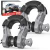 Nilight Heavy Duty Mega D-Ring Shackles(2 Pack) w/ 7/8″ Screw Pin & isolators, 68,000 lb Break Strength(17,000 lb WLL), Forged Steel Off-Road Recovery Shackles for Tow Strap & Winch Gear, White(Silver Gray-31 Ton Mega)
