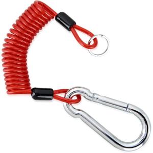 Nilight Trailer Breakaway Switch with 4FT Heavy Duty Stainless Steel Spring Coiled Electric Break Cable Wire with Pull Pin Fit for RV Vehicle Truck Towing Hitch Camper Boat(4FT)