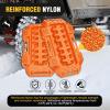 Nilight Off-Road Traction Boards with Round and Square Jack Lift Base Pair Recovery Tracks for 4X4 Jeep Truck Emergency Tire Recovery Boards with Bag-Sand Mud and Snow Tracks Orange Tire Traction Mats(Orange)