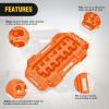 Nilight Off-Road Traction Boards with Round and Square Jack Lift Base Pair Recovery Tracks for 4X4 Jeep Truck Emergency Tire Recovery Boards with Bag-Sand Mud and Snow Tracks Orange Tire Traction Mats(Orange)