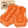 Nilight Off-Road Traction Boards with Round and Square Jack Lift Base Pair Recovery Tracks for 4X4 Jeep Truck Emergency Tire Recovery Boards with Bag-Sand Mud and Snow Tracks Orange Tire Traction Mats(Orange)