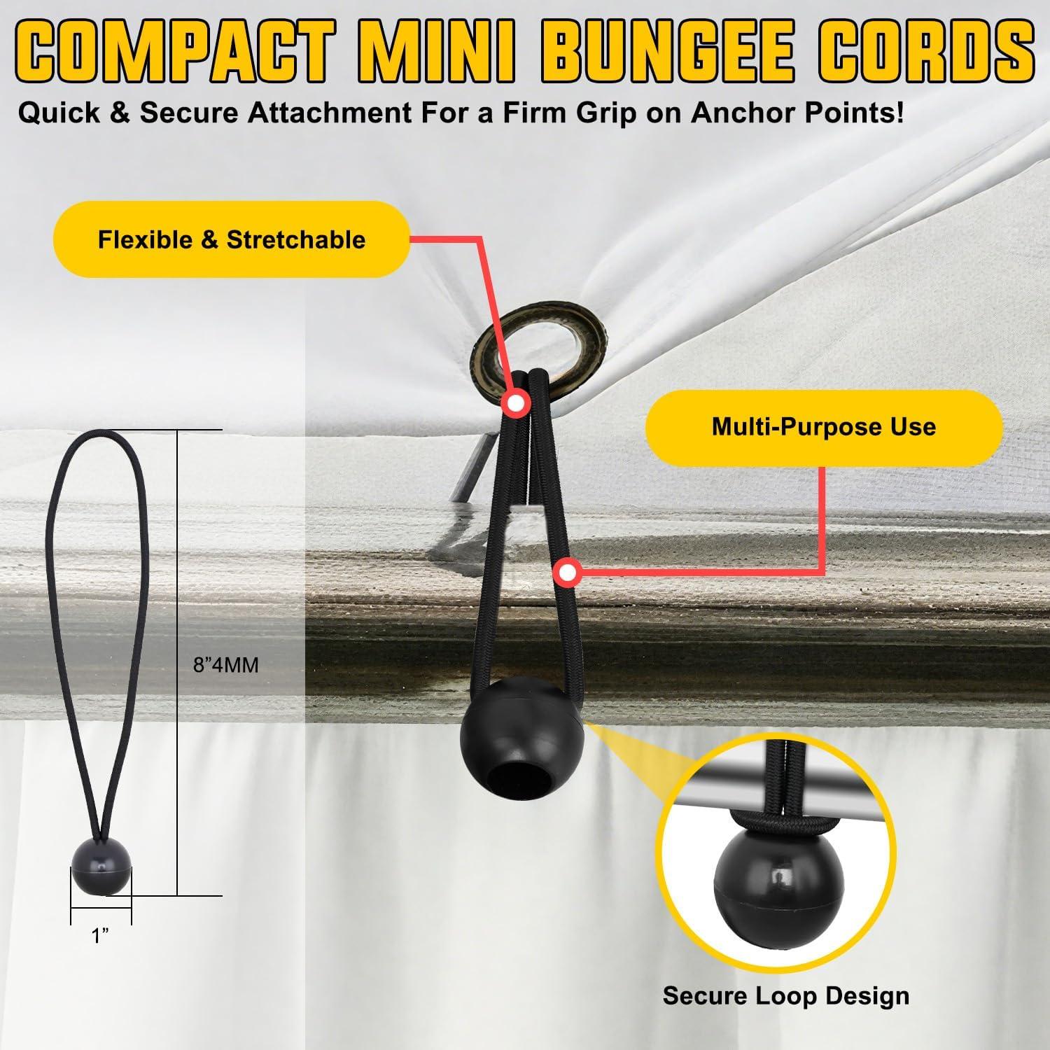 image:imageNilight 2PCS Synthetic Soft Shackle 12 x 24 amp Recovery Ring Kit 56000 LBS Shackle Breaking Strength with 46000 LBS MBS Snatch Pulley for 4x4 Truck SUV ATV UTV OffRoad Vehicle Extraction GrayBungee Cord Assortment