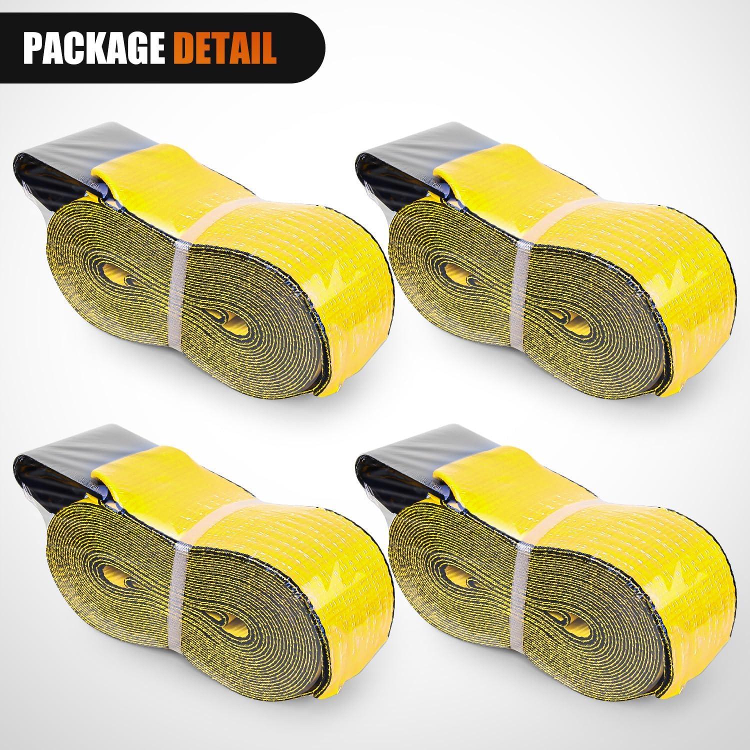 image:imageNilight 2PCS Synthetic Soft Shackle 12 x 24 amp Recovery Ring Kit 56000 LBS Shackle Breaking Strength with 46000 LBS MBS Snatch Pulley for 4x4 Truck SUV ATV UTV OffRoad Vehicle Extraction Gray4in x 30ft Truck Straps 4PCS Yellow