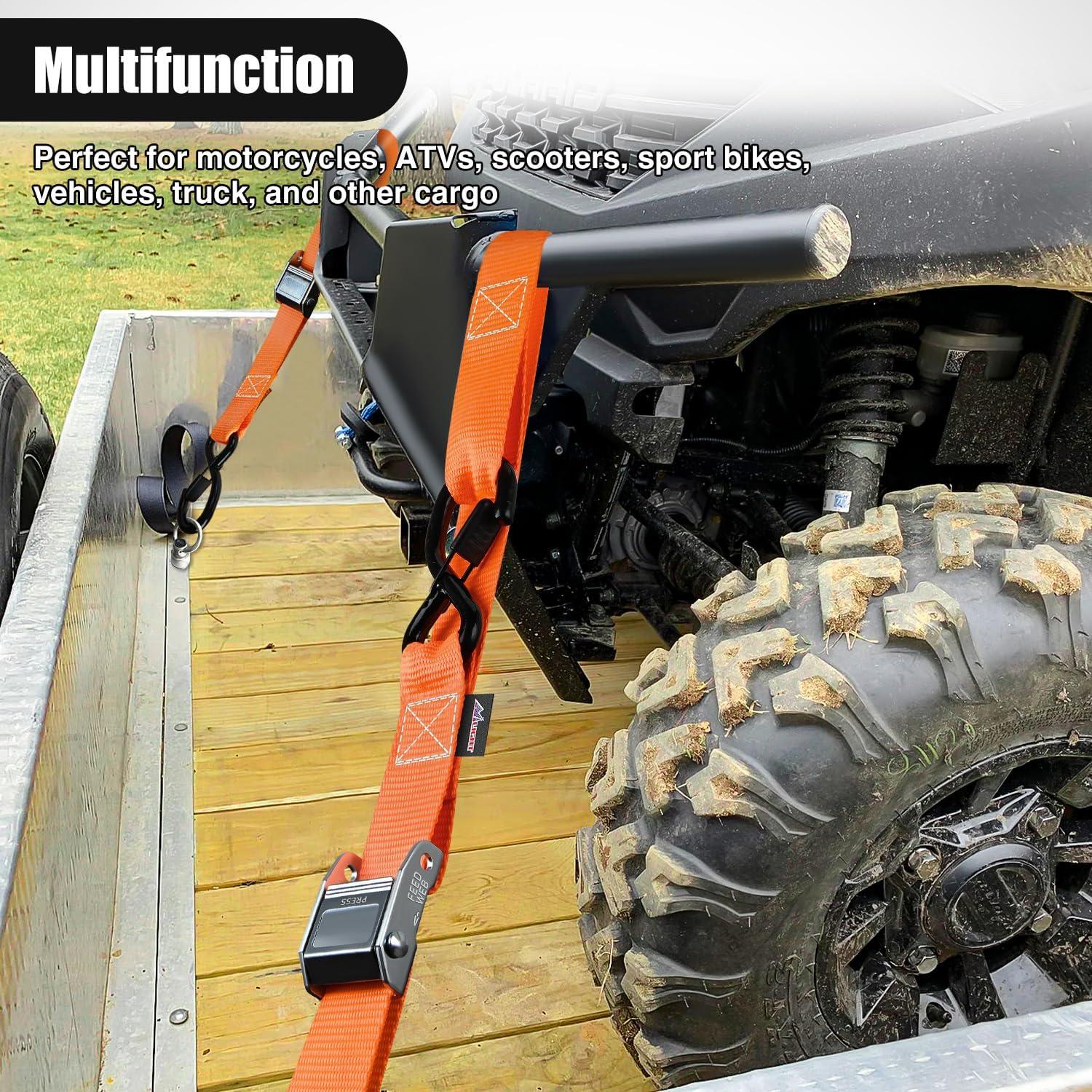 image:imageNilight 2PCS Synthetic Soft Shackle 12 x 24 amp Recovery Ring Kit 56000 LBS Shackle Breaking Strength with 46000 LBS MBS Snatch Pulley for 4x4 Truck SUV ATV UTV OffRoad Vehicle Extraction Gray15in x 8ft Motorcycle Tie Down Straps