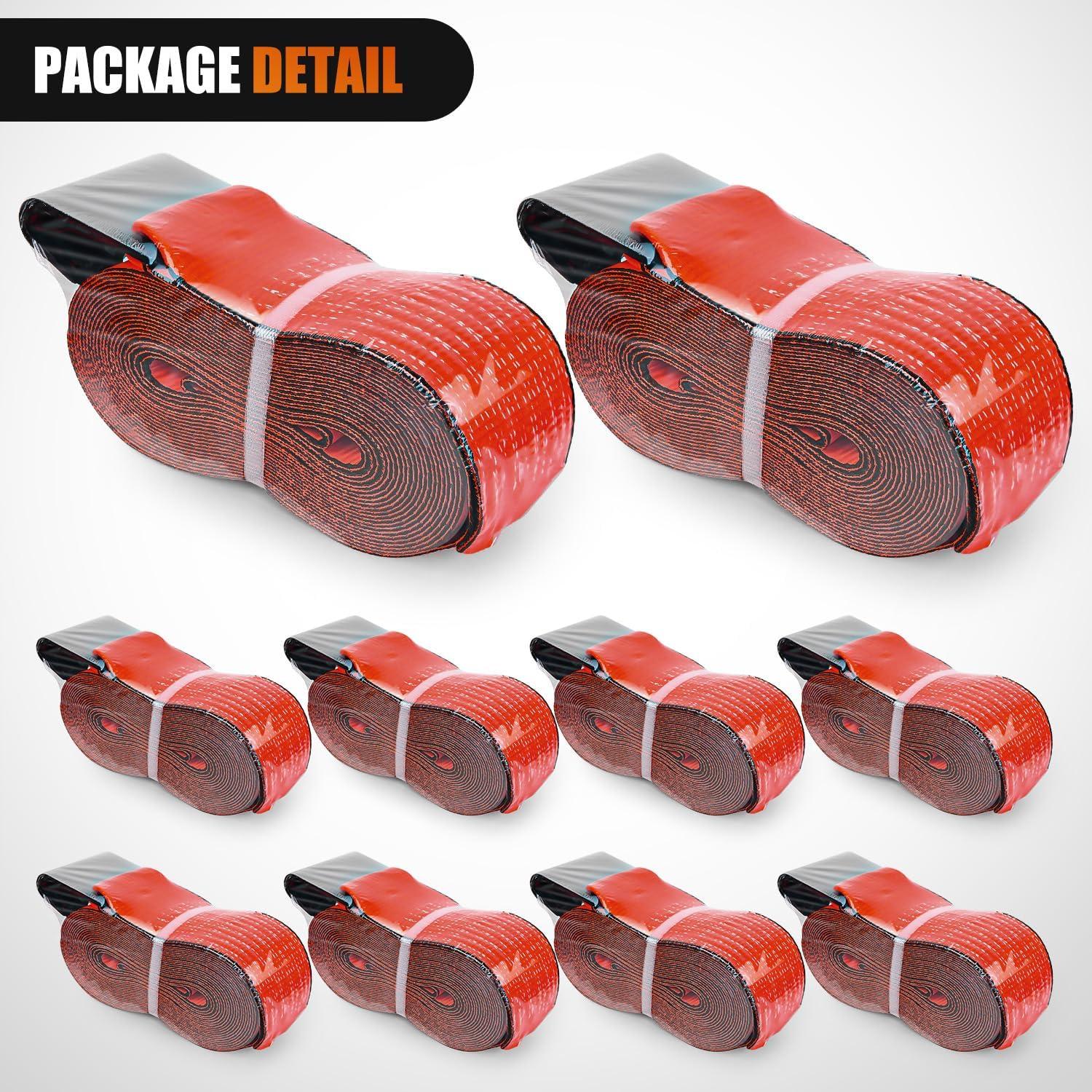 image:imageNilight 2PCS Synthetic Soft Shackle 12 x 24 amp Recovery Ring Kit 56000 LBS Shackle Breaking Strength with 46000 LBS MBS Snatch Pulley for 4x4 Truck SUV ATV UTV OffRoad Vehicle Extraction Gray4in x 30ft Truck Straps 10PCS Red