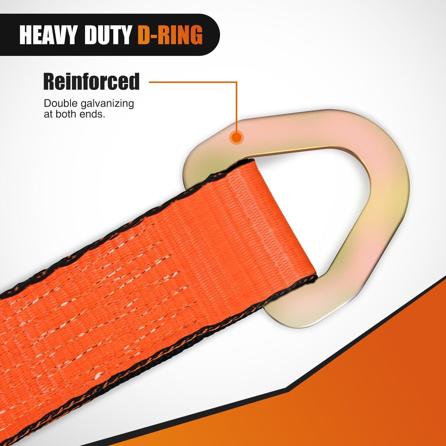 image:imageNilight 2PCS Synthetic Soft Shackle 12 x 24 amp Recovery Ring Kit 56000 LBS Shackle Breaking Strength with 46000 LBS MBS Snatch Pulley for 4x4 Truck SUV ATV UTV OffRoad Vehicle Extraction Gray2inx 38in Axle Tie Down Straps 4Pcs Orange