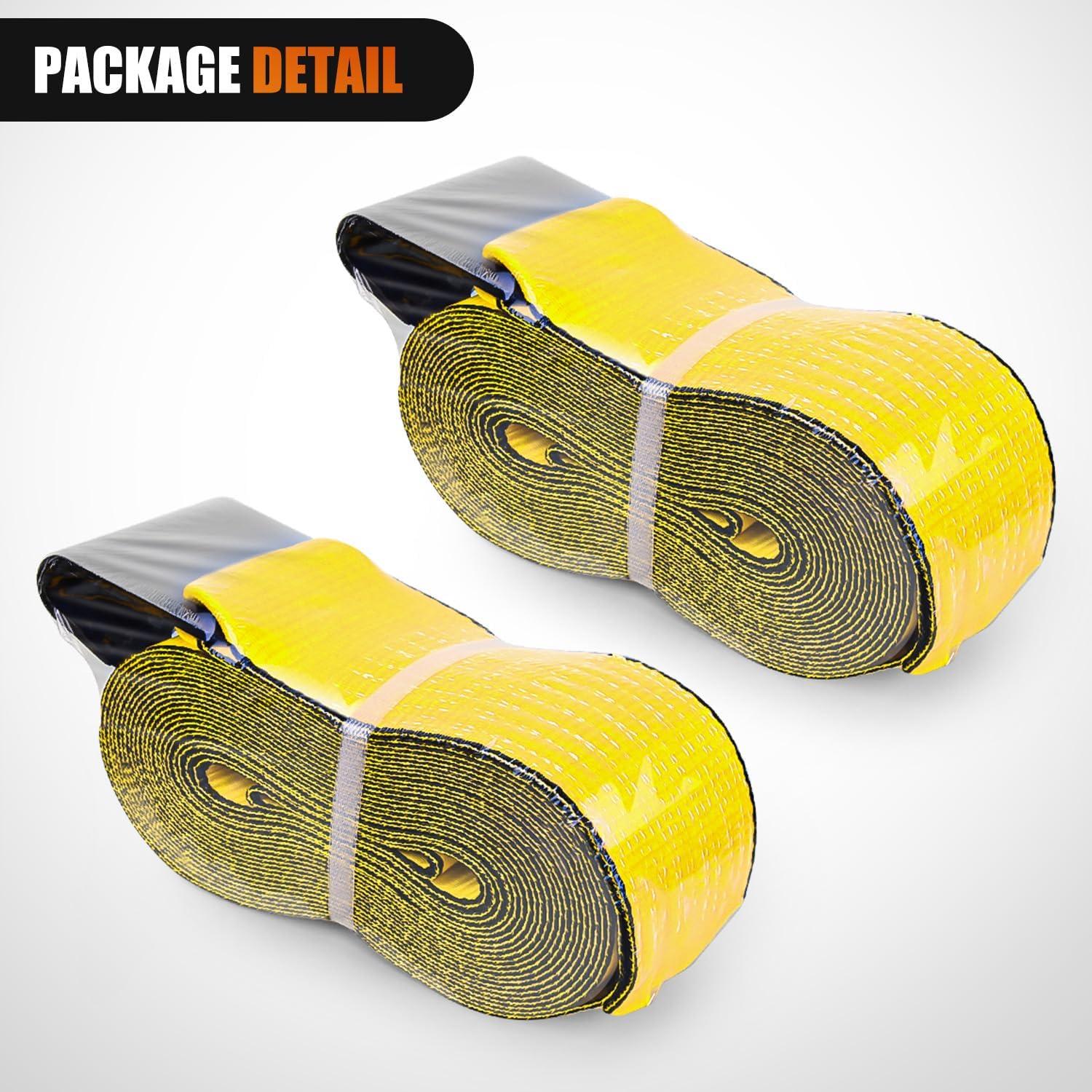image:imageNilight 2PCS Synthetic Soft Shackle 12 x 24 amp Recovery Ring Kit 56000 LBS Shackle Breaking Strength with 46000 LBS MBS Snatch Pulley for 4x4 Truck SUV ATV UTV OffRoad Vehicle Extraction Gray4in x 30ft Truck Straps 2PCS Yellow