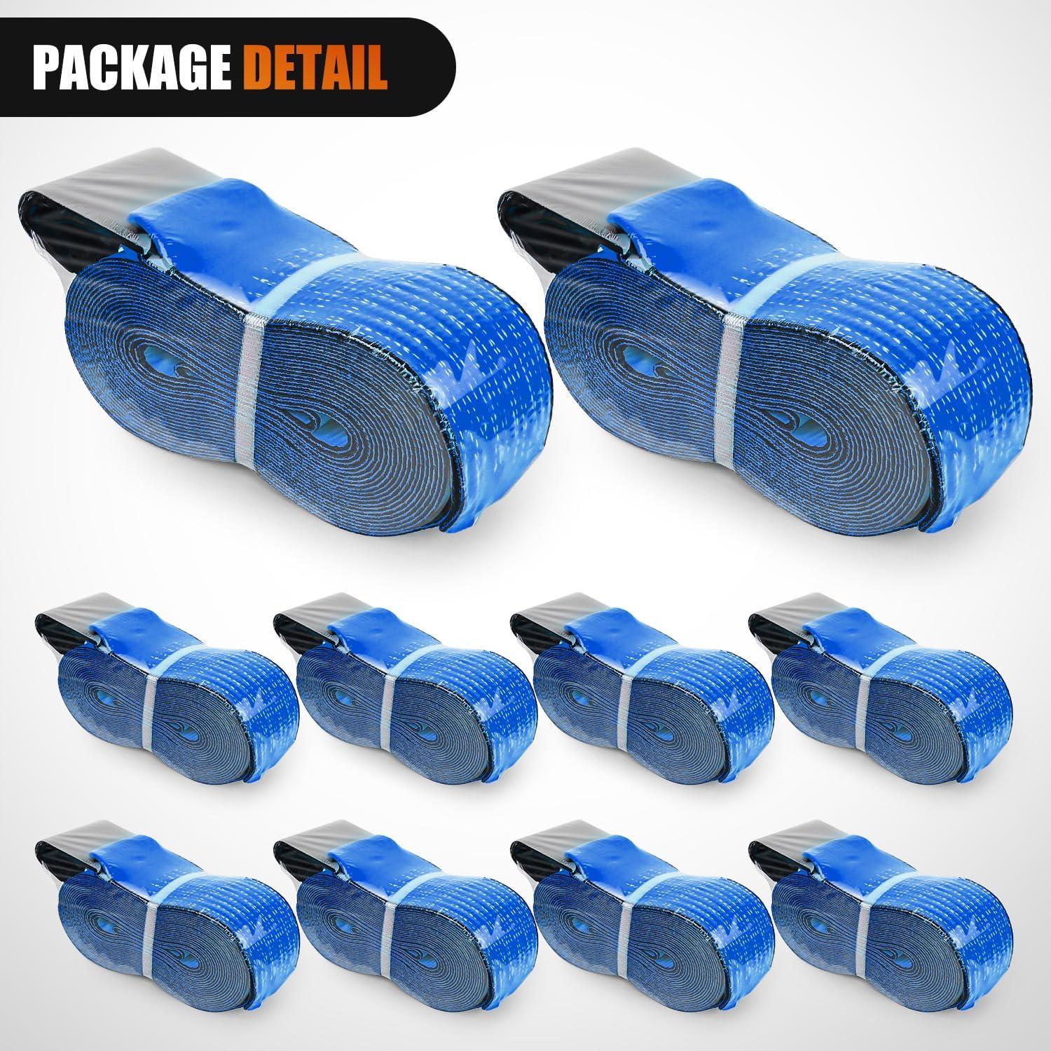 image:imageNilight 2PCS Synthetic Soft Shackle 12 x 24 amp Recovery Ring Kit 56000 LBS Shackle Breaking Strength with 46000 LBS MBS Snatch Pulley for 4x4 Truck SUV ATV UTV OffRoad Vehicle Extraction Gray4in x 30ft Truck Straps 10PCS Blue