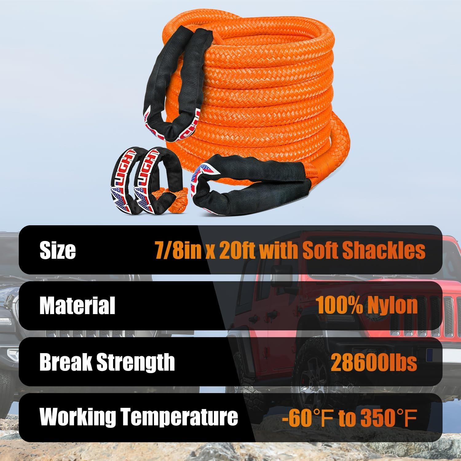 image:imageNilight 2PCS Synthetic Soft Shackle 12 x 24 amp Recovery Ring Kit 56000 LBS Shackle Breaking Strength with 46000 LBS MBS Snatch Pulley for 4x4 Truck SUV ATV UTV OffRoad Vehicle Extraction Gray78in x 20ft Rope2Pcs Shackles
