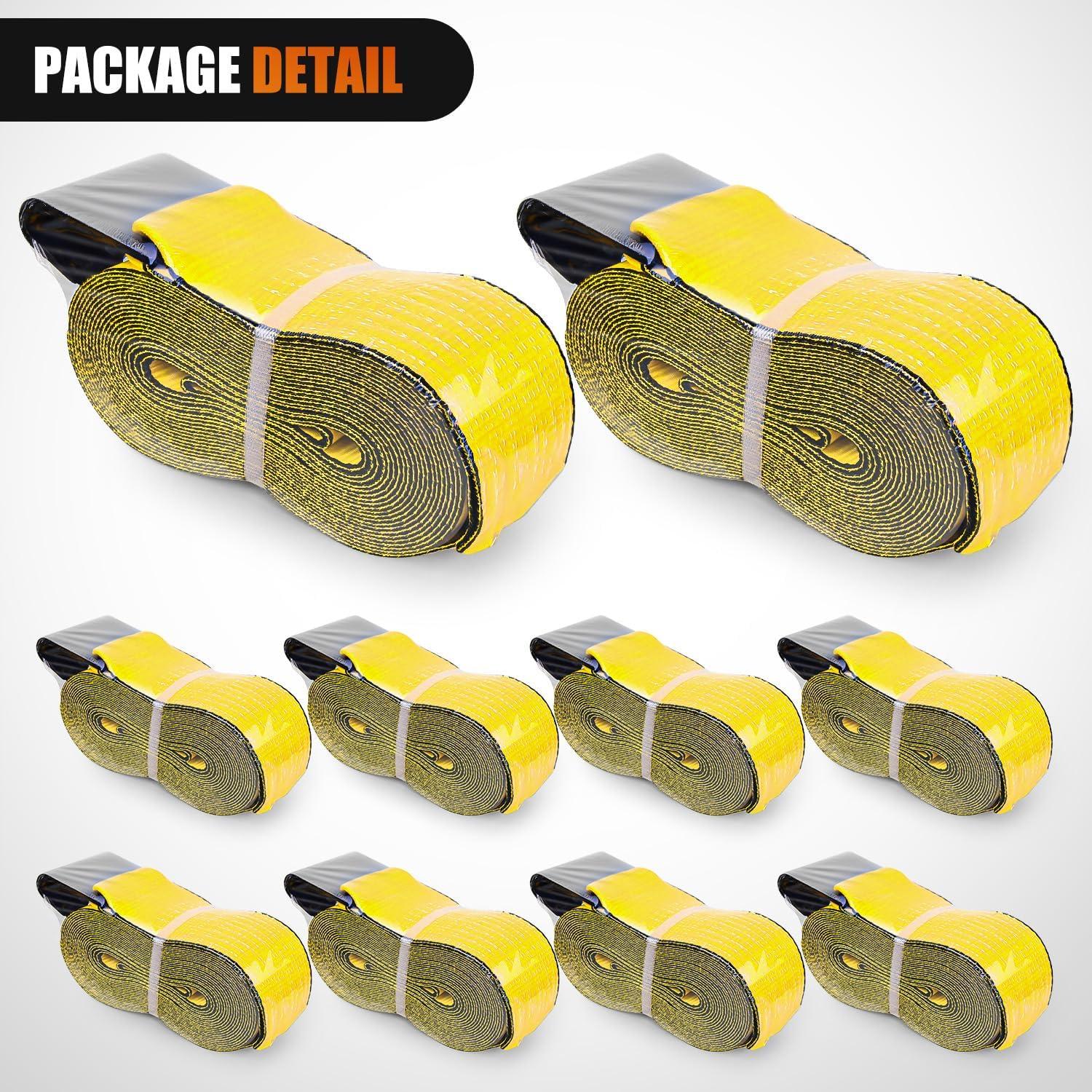image:imageNilight 2PCS Synthetic Soft Shackle 12 x 24 amp Recovery Ring Kit 56000 LBS Shackle Breaking Strength with 46000 LBS MBS Snatch Pulley for 4x4 Truck SUV ATV UTV OffRoad Vehicle Extraction Gray4in x 30ft Truck Straps 10PCS Yellow