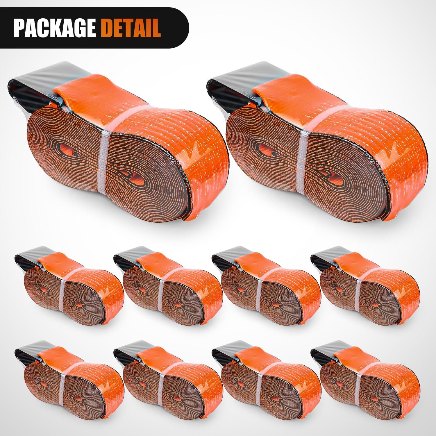 image:imageNilight 2PCS Synthetic Soft Shackle 12 x 24 amp Recovery Ring Kit 56000 LBS Shackle Breaking Strength with 46000 LBS MBS Snatch Pulley for 4x4 Truck SUV ATV UTV OffRoad Vehicle Extraction Gray4in x 30ft Truck Straps 10PCS Orange