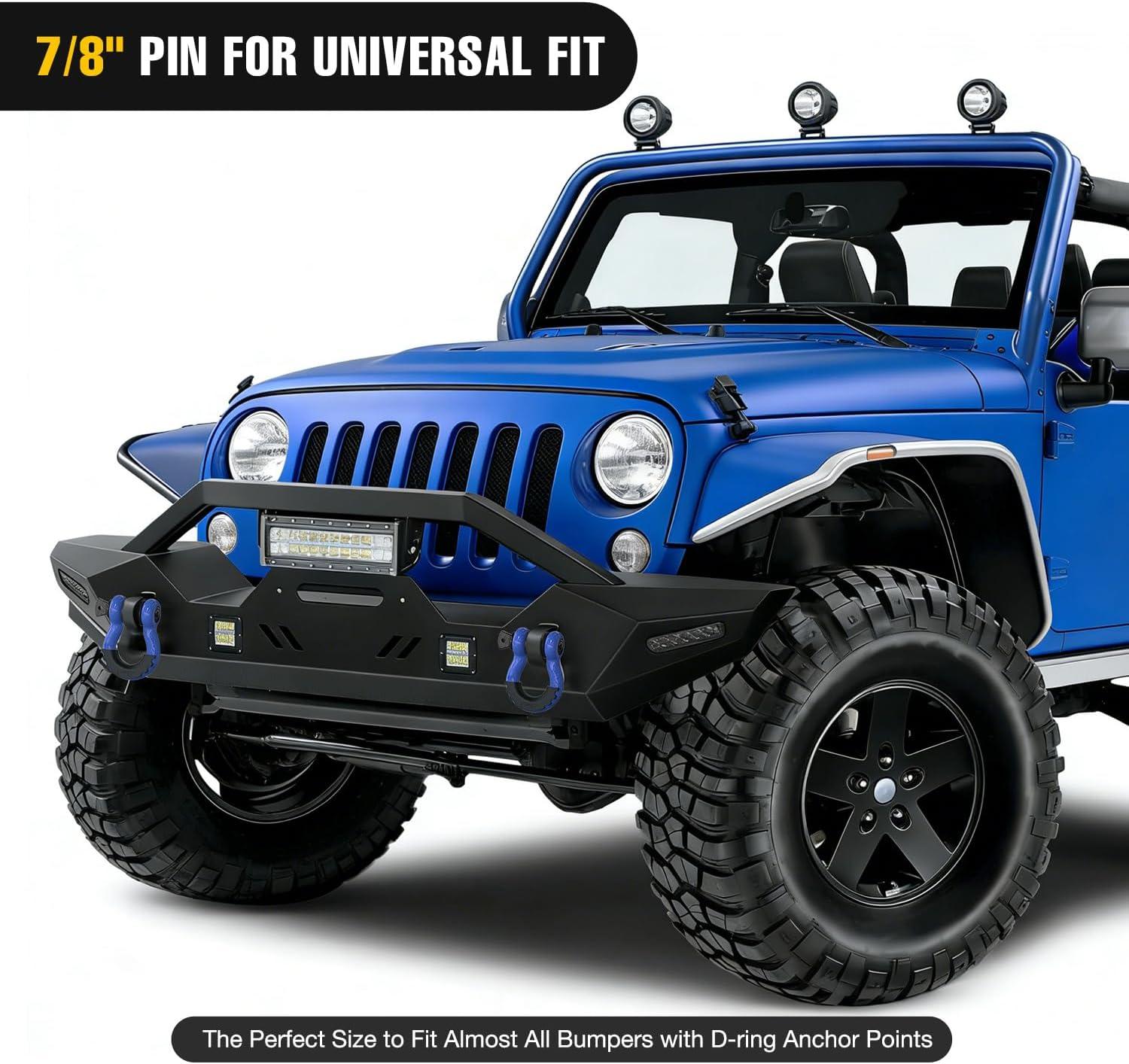 image:imageNilight 34 inch D Ring Shackle 2 Pack 19T 41887 lbs Break Strength 475T WLL Heavy Duty Towing Hook with AntiTheft System AntiRattle Isolators for Truck Jeep SUV ATV UTV Recovery BlackBlue 34 wAntiTheft Shackle