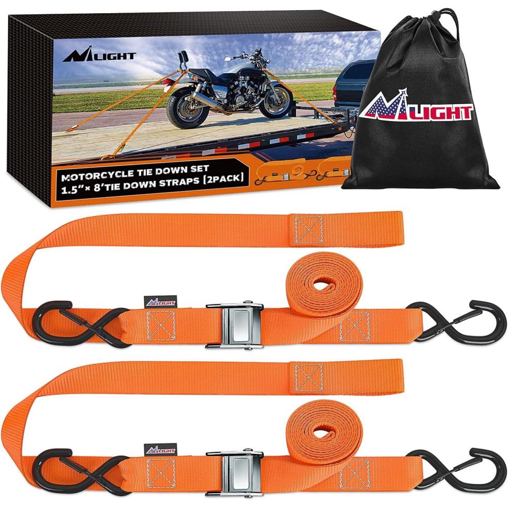 image:imageNilight 2PCS Synthetic Soft Shackle 12 x 24 amp Recovery Ring Kit 56000 LBS Shackle Breaking Strength with 46000 LBS MBS Snatch Pulley for 4x4 Truck SUV ATV UTV OffRoad Vehicle Extraction Gray15in x 8ft Motorcycle Tie Down Straps