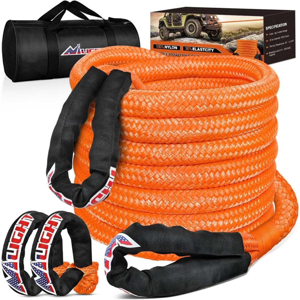 image:imageNilight 2PCS Synthetic Soft Shackle 12 x 24 amp Recovery Ring Kit 56000 LBS Shackle Breaking Strength with 46000 LBS MBS Snatch Pulley for 4x4 Truck SUV ATV UTV OffRoad Vehicle Extraction Gray1in x 20ft Rope2 Pcs Soft Shackle