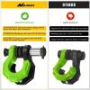 Nilight 2 Pack 3/4″ D-Ring Separate Shackle with 7/8″ Lock Pin 45,000 lbs Break Strength, Off Road Recovery Shackle with Isolators Washers for Use with Tow Strap, Winch, Truck Vehicle (Black&Green)