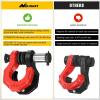 Nilight 2 Pack 3/4″ D-Ring Separate Shackle with 7/8″ Lock Pin 45,000 lbs Break Strength, Off Road Recovery Shackle with Isolators Washers for Use with Tow Strap, Winch, Truck Vehicle (Black&Red)