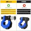 Nilight 2 Pack 3/4″ D-Ring Separate Shackle with 7/8″ Lock Pin 45,000 lbs Break Strength, Off Road Recovery Shackle with Isolators Washers for Use with Tow Strap, Winch, Truck Vehicle (Black&Blue)