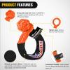 Nilight 2PCS Synthetic Soft Shackle 1/2″ x 24″ & Recovery Ring Kit – 56,000 LBS Shackle Breaking Strength with 46,000 LBS MBS Snatch Pulley for 4×4 Truck SUV ATV UTV Off-Road Vehicle Extraction (Gray)(2Pc Shackles Orange + Snatch Ring Black)