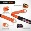Nilight 2PCS Synthetic Soft Shackle 1/2″ x 24″ & Recovery Ring Kit – 56,000 LBS Shackle Breaking Strength with 46,000 LBS MBS Snatch Pulley for 4×4 Truck SUV ATV UTV Off-Road Vehicle Extraction (Gray)(2inx 38in Axle Tie Down Straps 4Pcs Orange)