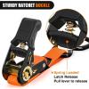 Nilight 2PCS Synthetic Soft Shackle 1/2″ x 24″ & Recovery Ring Kit – 56,000 LBS Shackle Breaking Strength with 46,000 LBS MBS Snatch Pulley for 4×4 Truck SUV ATV UTV Off-Road Vehicle Extraction (Gray)(1in x 15ft Ratchet Straps 4Pcs)