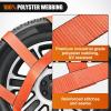 Nilight 2PCS Synthetic Soft Shackle 1/2″ x 24″ & Recovery Ring Kit – 56,000 LBS Shackle Breaking Strength with 46,000 LBS MBS Snatch Pulley for 4×4 Truck SUV ATV UTV Off-Road Vehicle Extraction (Gray)(Tow Dolly Wheel Straps 2Pcs)
