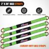 Nilight 2PCS Synthetic Soft Shackle 1/2″ x 24″ & Recovery Ring Kit – 56,000 LBS Shackle Breaking Strength with 46,000 LBS MBS Snatch Pulley for 4×4 Truck SUV ATV UTV Off-Road Vehicle Extraction (Gray)(2inx 38in Axle Tie Down Straps 4Pcs Green)
