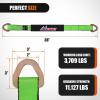 Nilight 2PCS Synthetic Soft Shackle 1/2″ x 24″ & Recovery Ring Kit – 56,000 LBS Shackle Breaking Strength with 46,000 LBS MBS Snatch Pulley for 4×4 Truck SUV ATV UTV Off-Road Vehicle Extraction (Gray)(2inx 38in Axle Tie Down Straps 4Pcs Green)