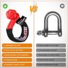Nilight 2PCS Synthetic Soft Shackle 1/2″ x 24″ & Recovery Ring Kit – 56,000 LBS Shackle Breaking Strength with 46,000 LBS MBS Snatch Pulley for 4×4 Truck SUV ATV UTV Off-Road Vehicle Extraction (Gray)(2Pcs Soft Shackles Red)
