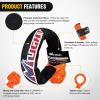 Nilight 2PCS Synthetic Soft Shackle 1/2″ x 24″ & Recovery Ring Kit – 56,000 LBS Shackle Breaking Strength with 46,000 LBS MBS Snatch Pulley for 4×4 Truck SUV ATV UTV Off-Road Vehicle Extraction (Gray)(1Pc Shackles Orange + Snatch Ring)