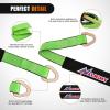 Nilight 2PCS Synthetic Soft Shackle 1/2″ x 24″ & Recovery Ring Kit – 56,000 LBS Shackle Breaking Strength with 46,000 LBS MBS Snatch Pulley for 4×4 Truck SUV ATV UTV Off-Road Vehicle Extraction (Gray)(2inx 38in Axle Tie Down Straps 4Pcs Green)
