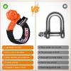 Nilight 2PCS Synthetic Soft Shackle 1/2″ x 24″ & Recovery Ring Kit – 56,000 LBS Shackle Breaking Strength with 46,000 LBS MBS Snatch Pulley for 4×4 Truck SUV ATV UTV Off-Road Vehicle Extraction (Gray)(2Pc Shackles Orange + Snatch Ring Black)
