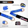 Nilight 2PCS Synthetic Soft Shackle 1/2″ x 24″ & Recovery Ring Kit – 56,000 LBS Shackle Breaking Strength with 46,000 LBS MBS Snatch Pulley for 4×4 Truck SUV ATV UTV Off-Road Vehicle Extraction (Gray)(2inx 38in Axle Tie Down Straps 4Pcs Blue)