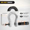 Nilight 3/4 inch D Ring Shackle 2 Pack 19T (41,887 lbs) Break Strength 4.75T WLL Heavy Duty Towing Hook with Anti-Theft System Anti-Rattle Isolators for Truck Jeep SUV ATV UTV Recovery Black(White 3/4″ w/Anti-Theft Shackle)
