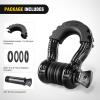 Nilight 3/4 inch D Ring Shackle 2 Pack 19T (41,887 lbs) Break Strength 4.75T WLL Heavy Duty Towing Hook with Anti-Theft System Anti-Rattle Isolators for Truck Jeep SUV ATV UTV Recovery Black(Black 3/4″ 2 Pack)