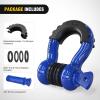 Nilight 3/4 inch D Ring Shackle 2 Pack 19T (41,887 lbs) Break Strength 4.75T WLL Heavy Duty Towing Hook with Anti-Theft System Anti-Rattle Isolators for Truck Jeep SUV ATV UTV Recovery Black(Blue 3/4″ 2 Pack)