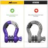 Nilight 3/4 inch D Ring Shackle 2 Pack 19T (41,887 lbs) Break Strength 4.75T WLL Heavy Duty Towing Hook with Anti-Theft System Anti-Rattle Isolators for Truck Jeep SUV ATV UTV Recovery Black(Purple 3/4″ 2 Pack)