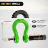 Nilight 3/4 inch D Ring Shackle 2 Pack 19T (41,887 lbs) Break Strength 4.75T WLL Heavy Duty Towing Hook with Anti-Theft System Anti-Rattle Isolators for Truck Jeep SUV ATV UTV Recovery Black(Green 3/4″ w/Anti-Theft Shackle)