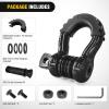 Nilight 3/4 inch D Ring Shackle 2 Pack 19T (41,887 lbs) Break Strength 4.75T WLL Heavy Duty Towing Hook with Anti-Theft System Anti-Rattle Isolators for Truck Jeep SUV ATV UTV Recovery Black(Black 3/4″ w/Anti-Theft Shackle)