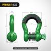 Nilight 3/4 inch D Ring Shackle 2 Pack 19T (41,887 lbs) Break Strength 4.75T WLL Heavy Duty Towing Hook with Anti-Theft System Anti-Rattle Isolators for Truck Jeep SUV ATV UTV Recovery Black(Dark Green 3/4″ 2 Pack)