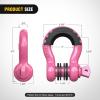 Nilight 3/4 inch D Ring Shackle 2 Pack 19T (41,887 lbs) Break Strength 4.75T WLL Heavy Duty Towing Hook with Anti-Theft System Anti-Rattle Isolators for Truck Jeep SUV ATV UTV Recovery Black(Pink 3/4″ 2 Pack)