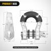 Nilight 3/4 inch D Ring Shackle 2 Pack 19T (41,887 lbs) Break Strength 4.75T WLL Heavy Duty Towing Hook with Anti-Theft System Anti-Rattle Isolators for Truck Jeep SUV ATV UTV Recovery Black(White-31 Ton Mega)