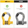 Nilight 3/4 inch D Ring Shackle 2 Pack 19T (41,887 lbs) Break Strength 4.75T WLL Heavy Duty Towing Hook with Anti-Theft System Anti-Rattle Isolators for Truck Jeep SUV ATV UTV Recovery Black(Yellow 3/4″ 2 Pack)