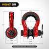 Nilight 3/4 inch D Ring Shackle 2 Pack 19T (41,887 lbs) Break Strength 4.75T WLL Heavy Duty Towing Hook with Anti-Theft System Anti-Rattle Isolators for Truck Jeep SUV ATV UTV Recovery Black(Red 3/4″ w/Towing Pulley 2 Pack)