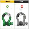 Nilight 3/4 inch D Ring Shackle 2 Pack 19T (41,887 lbs) Break Strength 4.75T WLL Heavy Duty Towing Hook with Anti-Theft System Anti-Rattle Isolators for Truck Jeep SUV ATV UTV Recovery Black(Dark Green 3/4″ 2 Pack)