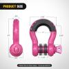 Nilight 3/4 inch D Ring Shackle 2 Pack 19T (41,887 lbs) Break Strength 4.75T WLL Heavy Duty Towing Hook with Anti-Theft System Anti-Rattle Isolators for Truck Jeep SUV ATV UTV Recovery Black(Magenta 3/4″ 2 Pack)