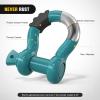 Nilight 3/4 inch D Ring Shackle 2 Pack 19T (41,887 lbs) Break Strength 4.75T WLL Heavy Duty Towing Hook with Anti-Theft System Anti-Rattle Isolators for Truck Jeep SUV ATV UTV Recovery Black(Teal 3/4″ 2 Pack)
